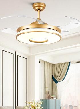隐带形吊扇灯风扇灯轻餐奢简约家用客吊厅68613厅卧室吸顶电扇灯