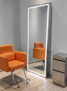 潮发廊专用网理发店32862镜台柜子led落地美发镜红子款简约带剪灯