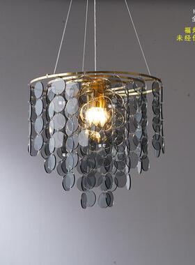 全铜9463现代法式水美书晶灯简约轻奢式卧室客厅房衣帽间网吊红灯