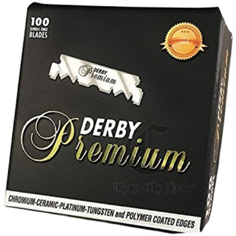 土耳其DERBY 德比刀片不锈钢单刃剃须修面刀片刮胡子100P片装黑金