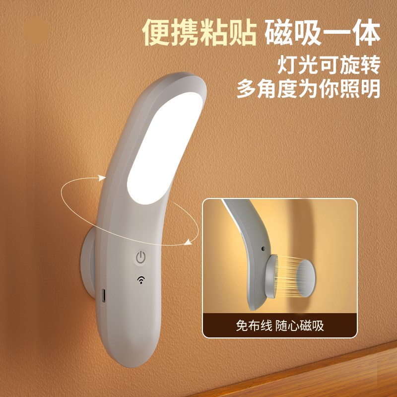 充电护眼台灯学习床头灯学生宿舍儿童磁吸小夜灯卧室睡眠灯