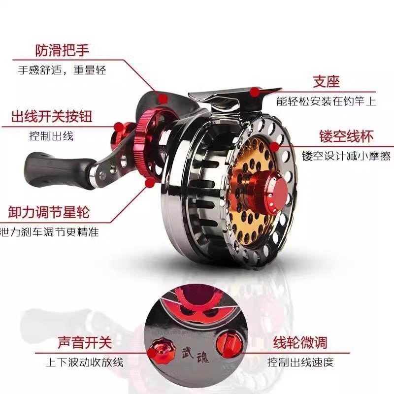 渔轮筏钓轮全金属筏轮鱼线轮筏竿轮桥钓伐钓轮伐杆杆前打冰钓轮