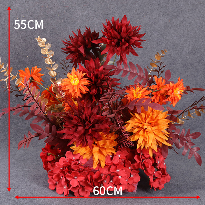 新款婚庆高端地排花仿真花路引花婚礼舞T台布置装饰花艺假花道具