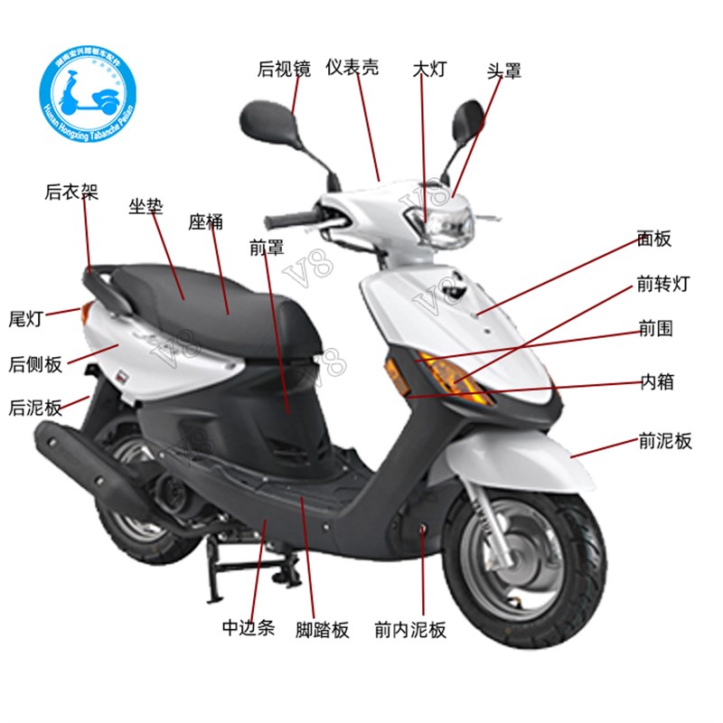 BOMA巧格2代全套外壳博马巧格二代踏板车女式车全车塑件配件前围