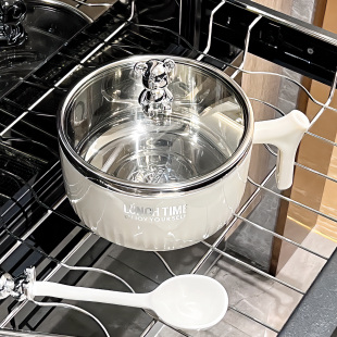 碗家用2023新款泡面碗带盖不锈钢碗饭碗双耳汤碗大碗面碗螺蛳粉碗