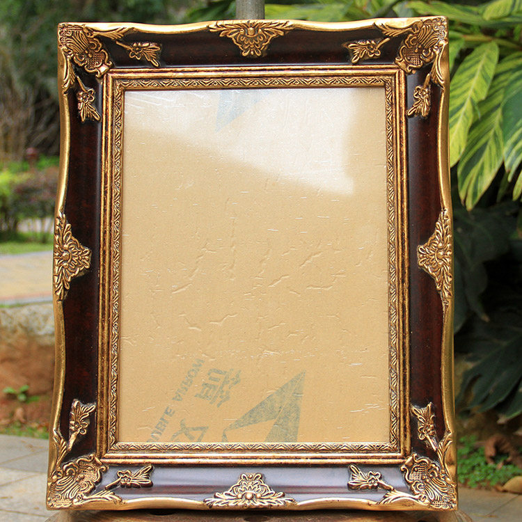 欧式实木相框定制金色暗红色油画外框相框装裱宽度7cm厚度3.5cm