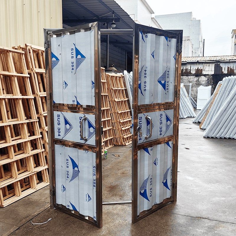 加厚双开不锈钢门对开门乡村对开进户门小尺寸对开门双开入户大门