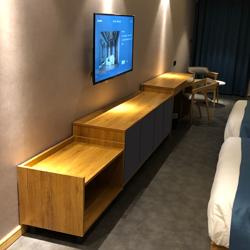 宾馆酒店房人全家具精品民宿客房母子标间床公寓床桌子定制