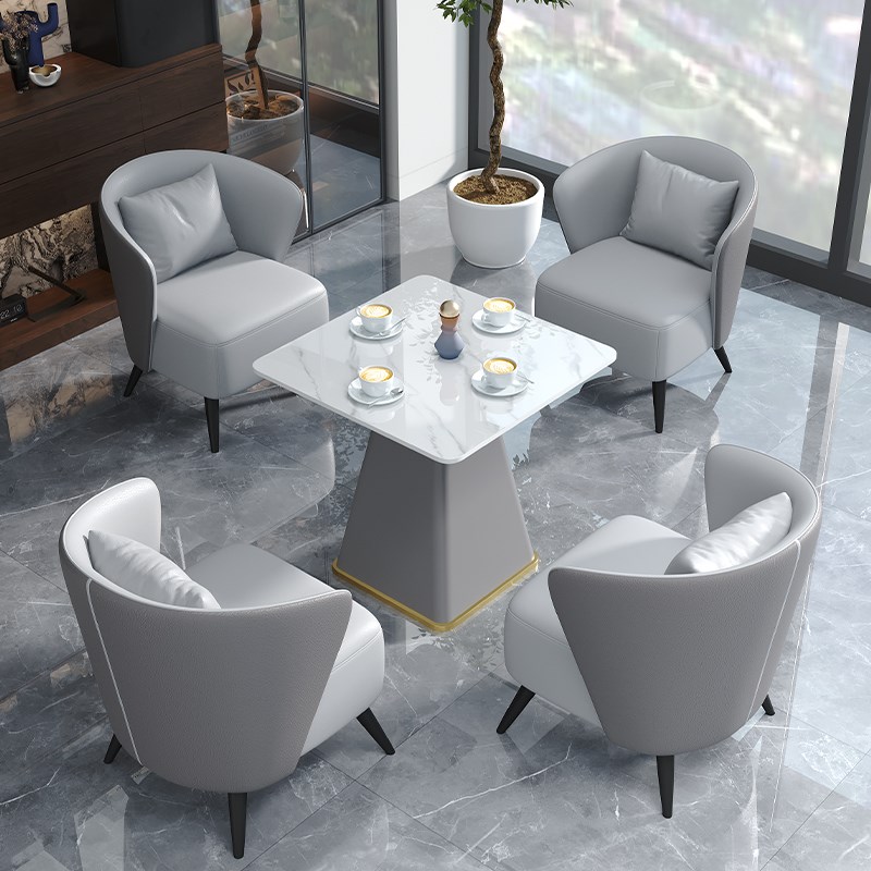 皮艺阳台休闲小沙发休息区接待店铺酒店房间商务会客洽谈桌椅