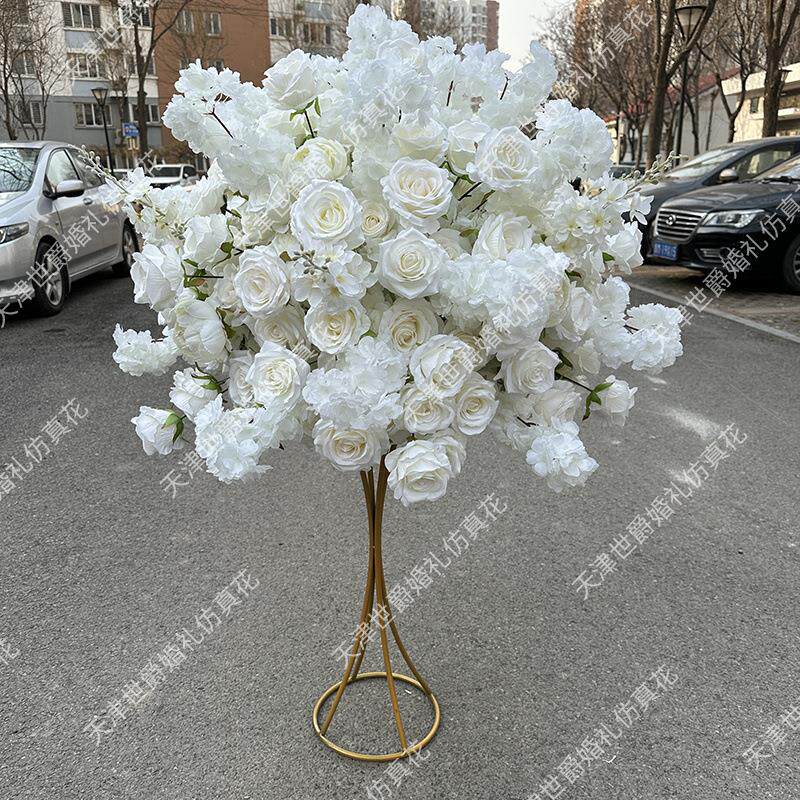 世爵热销婚庆家居仿真花花艺假花摄影场地布置65cm桌花花球