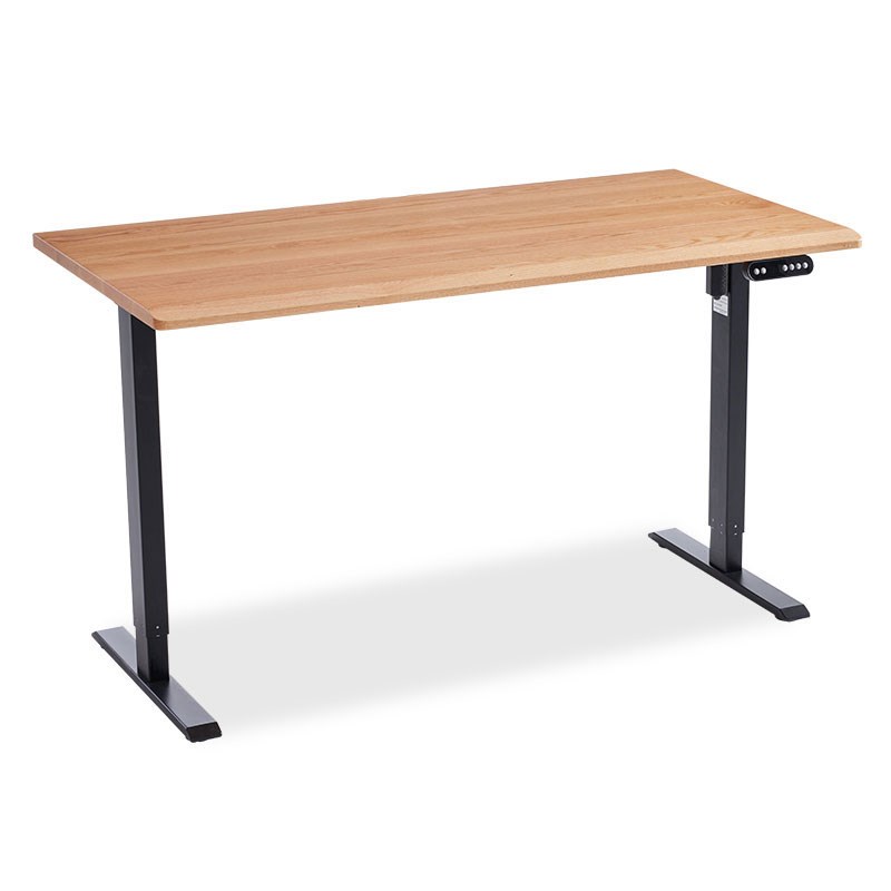 言他家具小π升降桌原木色家用红橡实木电动站立办公电机学习桌