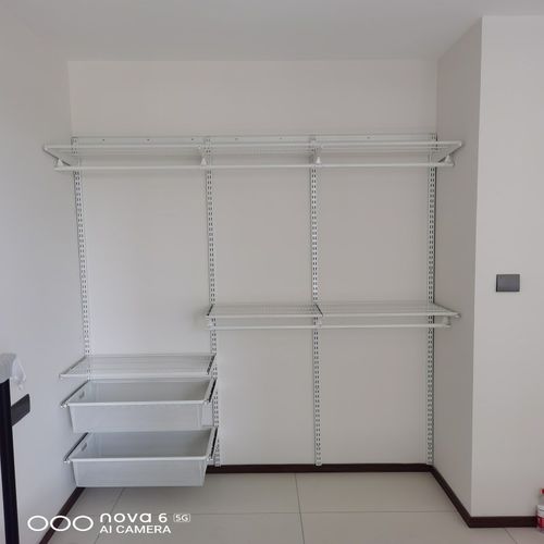 定制卧室金属衣帽架步入式衣帽间开放式卧室砌墙上衣柜框架挂衣橱