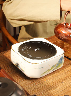 静音黑晶炉陶瓷煮茶炉套装家用烧水炉1000瓦大功率节能围炉煮茶具