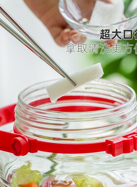 泡菜坛子deri家用大容量宽口腌制咸菜罐子玻璃瓶密封罐