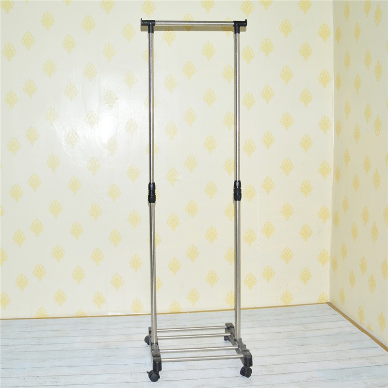 雨轩阁 小户型单杆加高伸缩移动室内晾衣架阳台落地挂衣架晒衣架