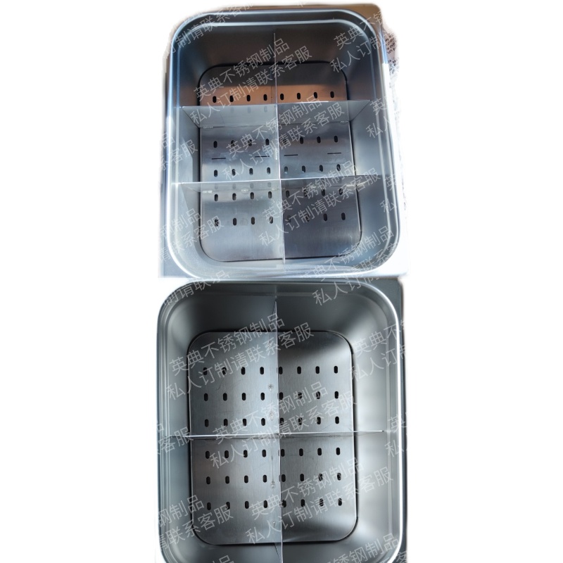 肯德基餐厅早餐用早餐物料分隔30食品级不锈钢1/2盆分割板隔水板