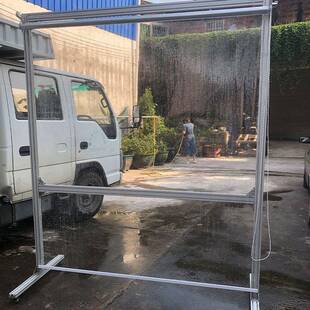 防水卷帘全明降PVC塑料冷气隔断上下升隔热DDH防尘挡透风雨台厨阳