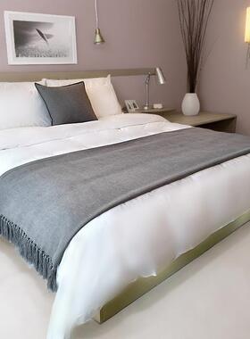 新奶床油PUZ款风酒民宿网红尾巾床尾毯店床旗沙发搭巾装饰毯盖毯