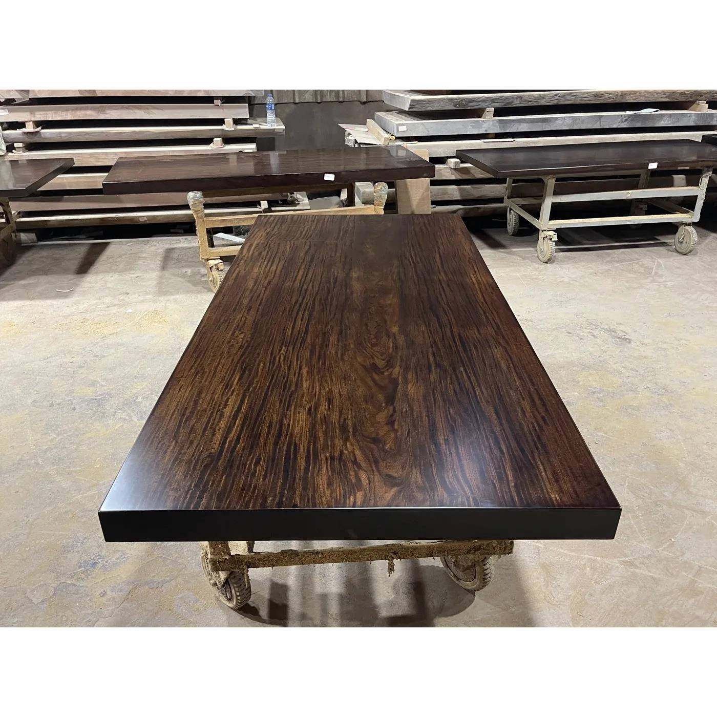 柚木大板原木木黑胡桃色黑檀色花色茶台餐桌桌办公MRJ会议茶实整