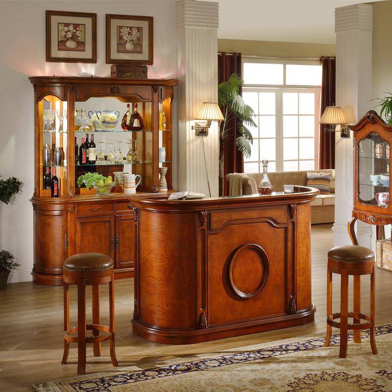 美式家用实木柜双XUS面酒玄关隔断边欧式置客厅厨房餐柜储物物碗