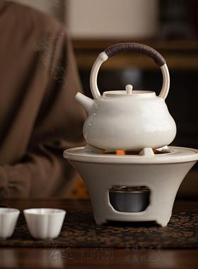陶子瓷碳炉围炉煮茶壶赠温茶炉油盒打釉烧水壶苏暖茶炉底座煮KHP