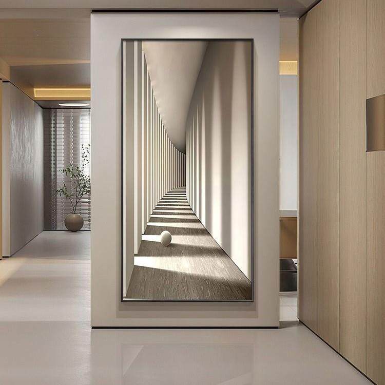 入版饰户玄关装画现代简约竖空间延感过道壁伸画抽象走廊尽NUQ头