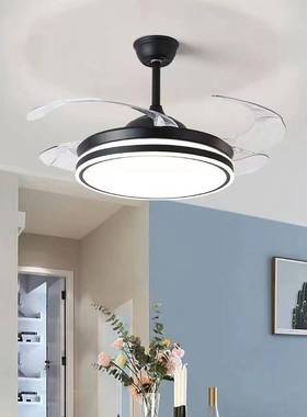 吸吊扇灯2290客025款LED卧室现代顶隐中山灯具饰餐厅电形风扇灯家