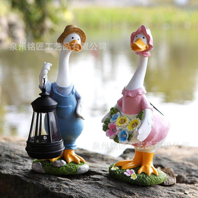 美外式情侣鸭子太阳能灯园花摆件庭院可爱户动物草坪一对站鸭树脂,家居饰品,户外/庭院摆件,淘宝优惠券,粉丝福利购,淘宝优惠卷