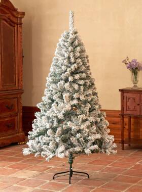 圣树色GXI诞白诞植绒经典款加密仿真圣树圣诞节场景装饰