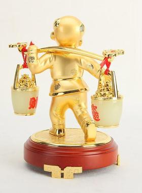 摆吉祥源送财善财子件办公室客厅酒柜家装饰居工艺品JD100697店童