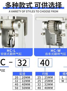 度机械手杠杆侧姿组590翻转齿条气SSG缸HC2025L/3240L/404L0/040W