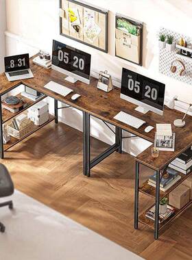 电脑WOZ桌书台桌书架简组合一体式约家用学生写字办公桌卧简易桌