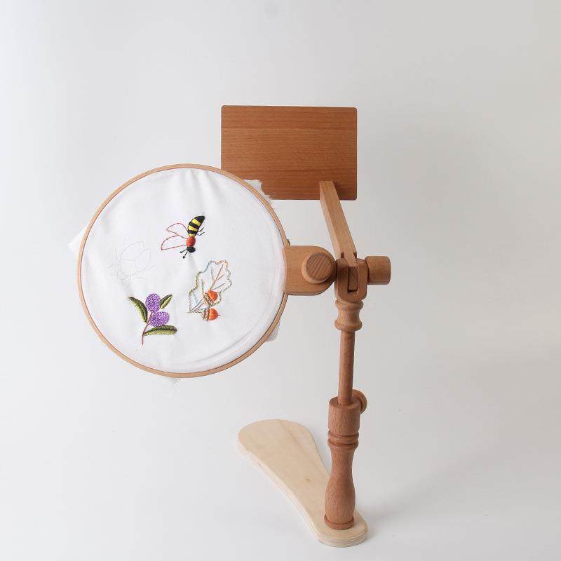 厂家榉木刺SGI绣十绣可调节桌面戳具戳绣架字绣工实木架子