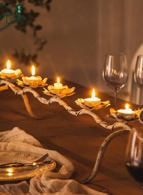 法台式浪漫怀旧面摆庆A2565件酒店餐厅烛光晚餐蜡烛道具婚装饰蜡