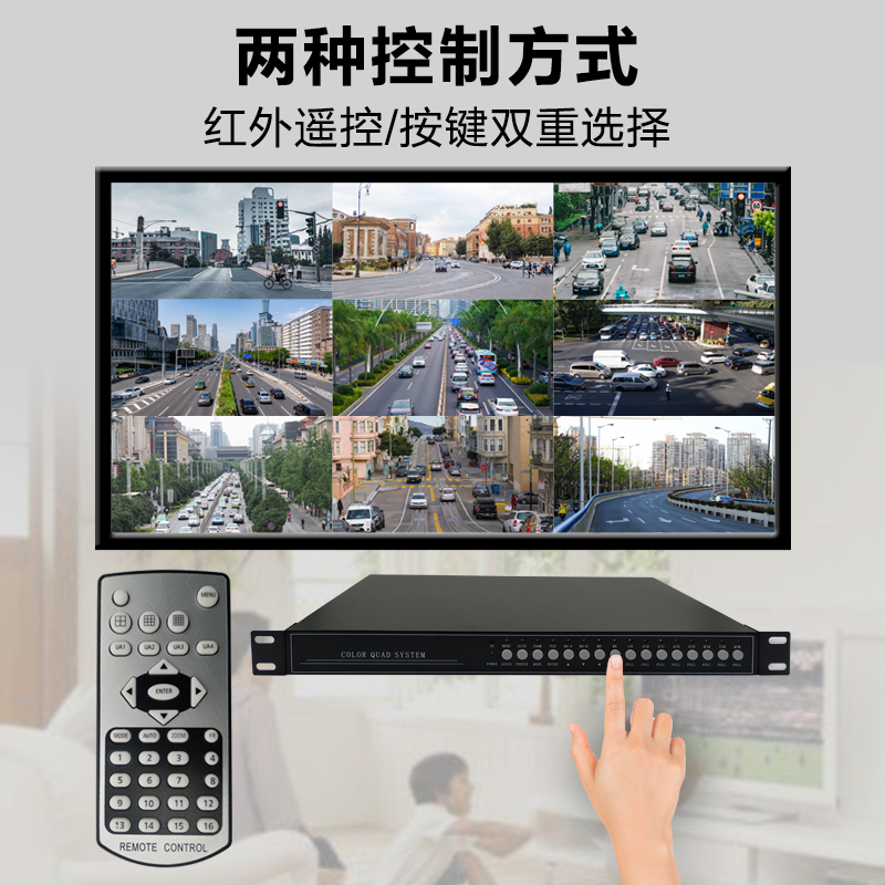 九画面分割器 9路画面处理器 实时带环通+音频 RS232+RS85