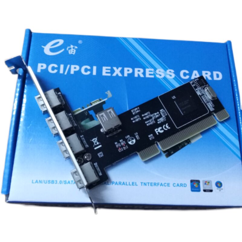 台式机主板电脑免驱盒装内置PCI转换USB卡 2.0 HUB扩展