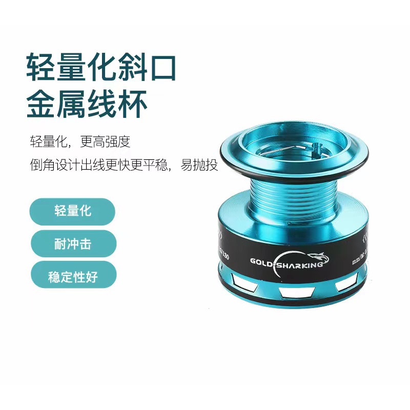 【送1米鱼线】纺车轮全金属摇臂金属线杯鱼线轮海竿轮路亚轮