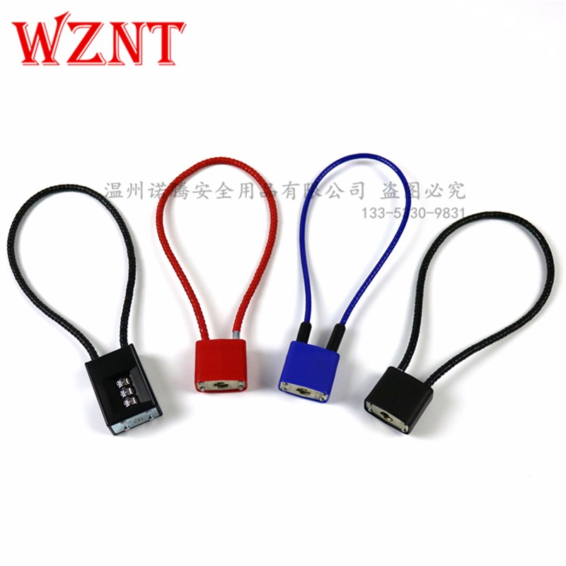 钢丝绳挂锁钢缆挂锁柜子橱柜文件柜长挂锁钢丝锁防盗密码挂锁