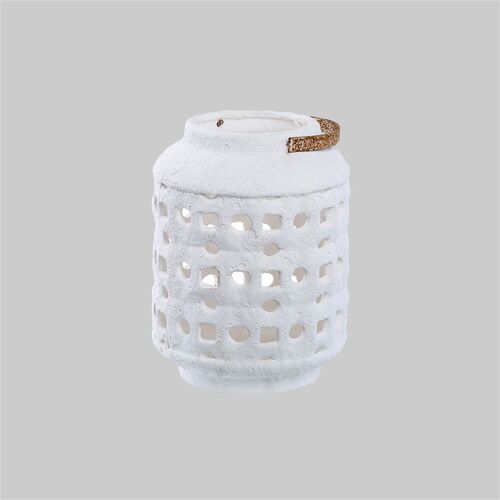 极简白色镂空粗陶花瓶样板房度假风民宿酒店陶瓷风灯样板间干花器