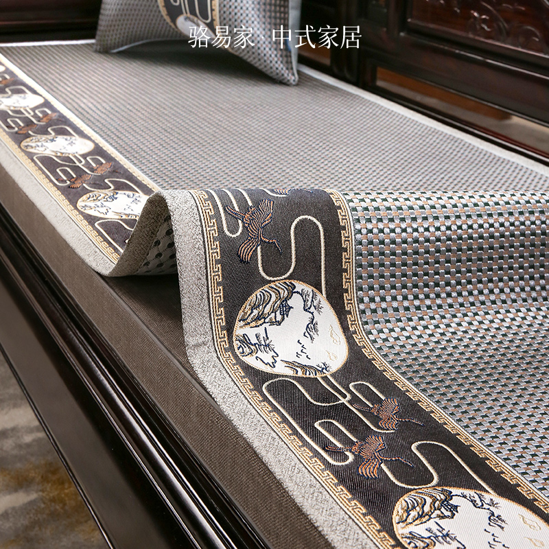 骆易家中式红木沙发坐垫实木四季通用垫子沙发垫盖布防滑藤席定制