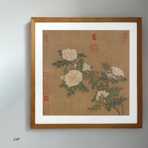 桔子格调 白蔷薇图 宋马远花中式复古文艺装饰画客厅卧室书房挂画