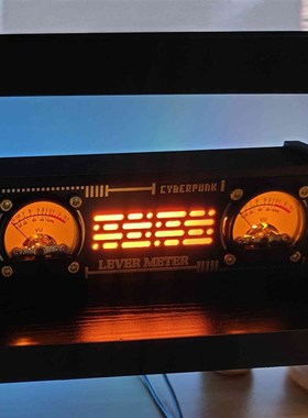 电平表VU拾音器节奏氛围灯RGB桌搭赛博朋克时钟电竞桌面摆件电子