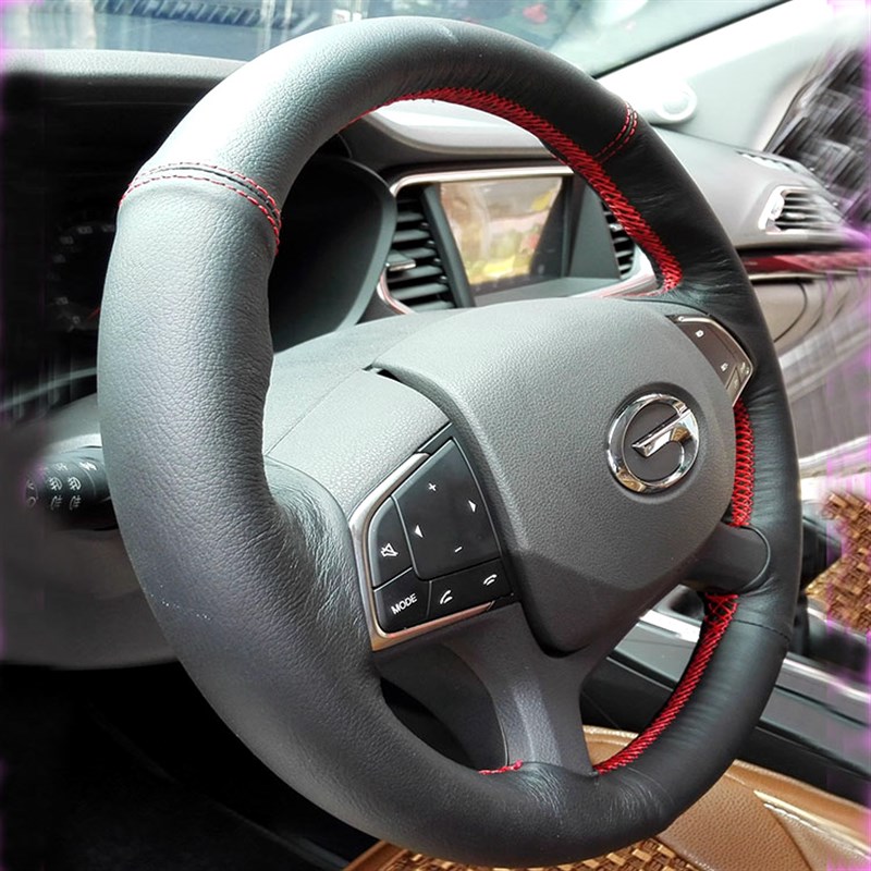 广汽传祺gs5/g5/速博/GS专车手缝方向盘全包把四季