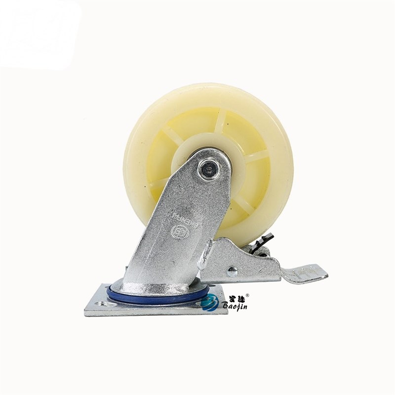 寸万向轮轮子寸尼龙重型5寸小手推车轱辘8寸工业承重脚轮带刹车