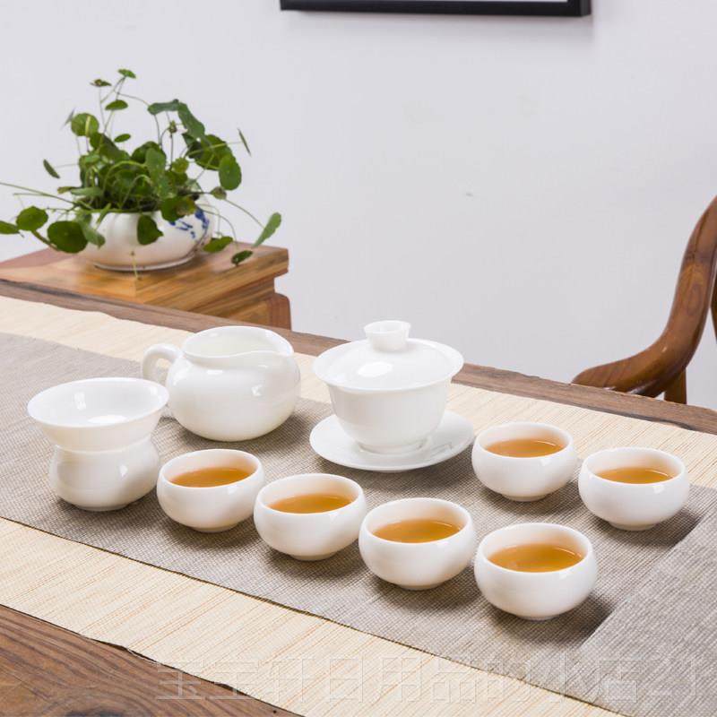 高档杯羊脂白瓷功夫茶具茶壶盖碗茶套杯套装整过滤公道室家用办公,餐饮具,功夫茶具,淘宝优惠券,粉丝福利购,淘宝优惠卷