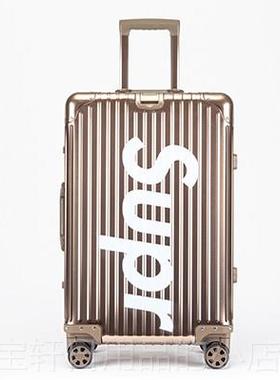 高档定制logo铝镁合金红色女行李箱寸24旅行箱su男p拉杆全箱20登