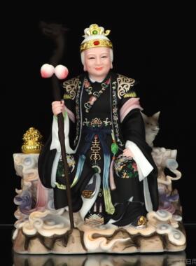 高档汉玉白黑老太太神像厅黑妈妈黑老太佛像家客祝福人用物桌面摆