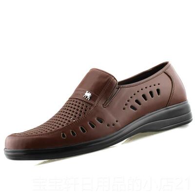 高档大码454647皮凉鞋镂空夏季男凉鞋皮真皮休鞋闲凉洞洞鞋353367