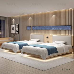酒店家具标间全套宾馆床双人间单人间悬浮床旅馆快捷酒店连锁公寓