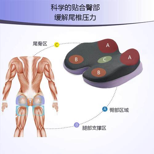 双层坐垫记忆棉公室办久坐不累生人体工美学臀垫学椅TLU子屁股垫